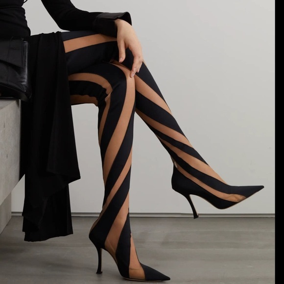 Jimmy Choo Shoes - Like new JIMMY CHOO x Mugler over-the-knee sock boots 41